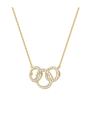 Diamond Necklet  - 10ct Yellow Gold Diamond Set Circles Necklet - 789338