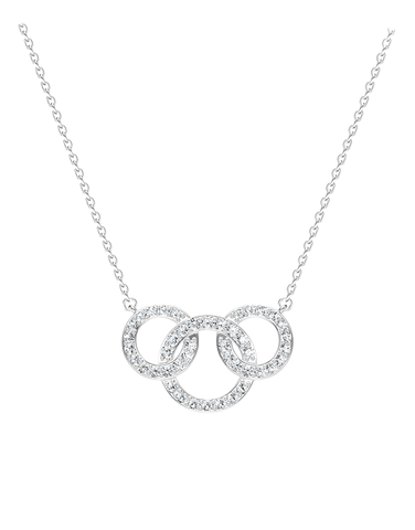 Diamond Necklet  - 10ct White Gold Diamond Set Circles Necklet - 789339