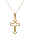 Diamond Pendant - 10ct Yellow Gold Diamond Set Cross Pendant - 789340