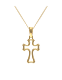 Diamond Pendant - 10ct Yellow Gold Diamond Set Cross Pendant - 789342