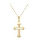 Diamond Pendant - 10ct Yellow Gold Diamond Set Cross Pendant - 789344
