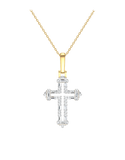 Diamond Pendant - 10ct Yellow Gold Diamond Set Cross Pendant - 789344