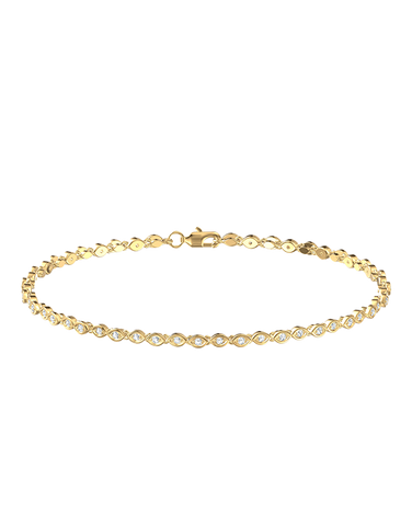 Diamond Bracelet - 10ct Yellow Gold Diamond Set Bracelet - 789346