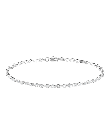 Diamond Bracelet - 10ct White Gold Diamond Set Bracelet - 789347