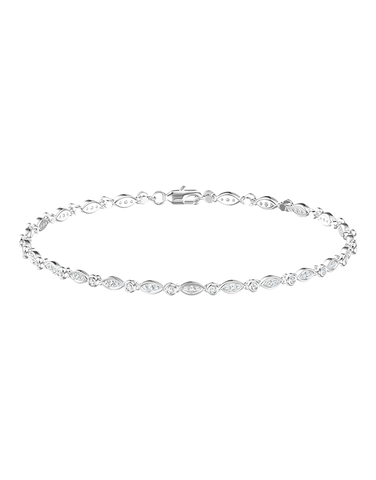 Diamond Bracelet - 10ct White Gold Diamond Set Bracelet - 789349