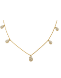 Diamond Necklet - 10ct Yellow Gold Diamond Set Station Necklet - 789350