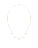 Diamond Necklet - 10ct Yellow Gold Diamond Set Station Necklet - 789350