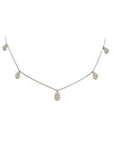 Diamond Necklet - 10ct White Gold Diamond Set Station Necklet - 789351