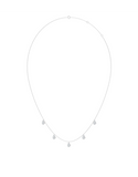 Diamond Necklet - 10ct White Gold Diamond Set Station Necklet - 789351