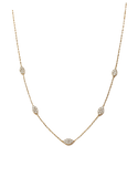 Diamond Necklet - 10ct Yellow Gold Diamond Set Station Necklet - 789352