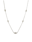 Diamond Necklet - 10ct White Gold Diamond Set Station Necklet - 789353