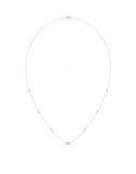 Diamond Necklet - 10ct White Gold Diamond Set Station Necklet - 789353