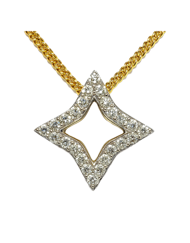Diamond Pendant - 10ct Yellow Gold Diamond Set Pendant - 789356