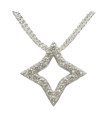 Diamond Pendant - 10ct White Gold Diamond Set Pendant - 789357