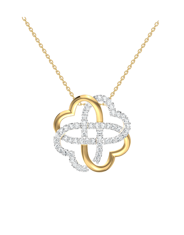 Diamond Pendant - 10ct Yellow Gold Diamond Set Pendant - 789364