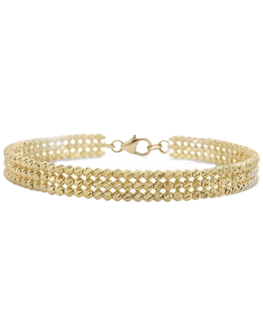 Scintilla Bangle - Scintilla 10ct Yellow Gold Diamond Cut Triple Row Bangle - 789373