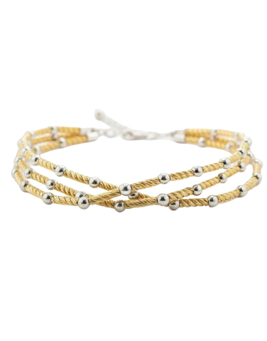 Mode d'Amelie - Sterling Silver and Yellow Tone 3 Row Bracelet - 789400