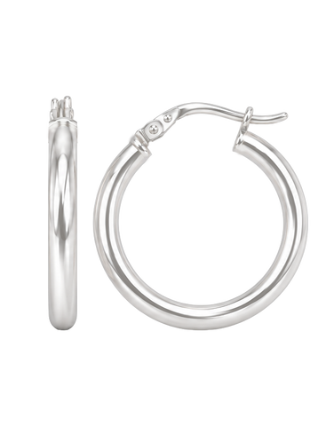 Sterling Silver Jewellery - Sterling Silver Round Hoop Earrings - 791254
