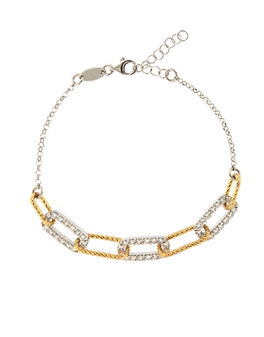 Mode d'Amelie - Sterling Silver and Yellow Tone CZ Bracelet - 790362