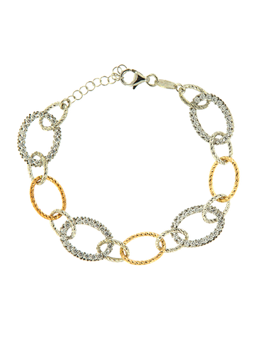 Mode d'Amelie - Sterling Silver and Yellow Tone CZ Bracelet - 790369
