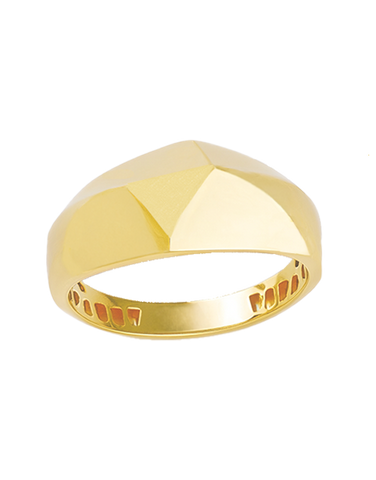 Gold Ring - 10ct Yellow Gold Ladies Faceted Ring - 790401