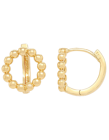 Gold Earrings - 10ct Yellow Gold Mini Ball Hoop Earrings - 790403