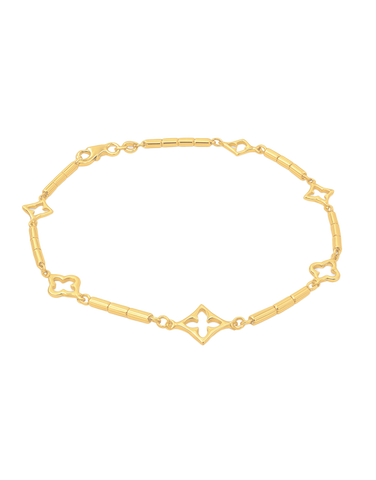 Gold Bracelet - 10ct Yellow Gold 19cm Open Clove Bracelet - 790406