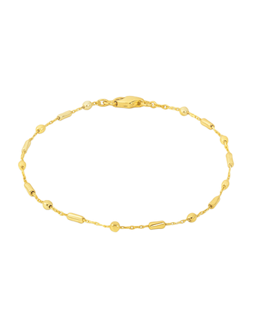 Gold Bracelet- 10ct Yellow Gold 19cm Diamond Cut Bracelet - 790408