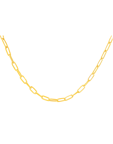 Gold Chain - 10ct Yellow Gold 45.8cm Paper Clip Chain - 790411