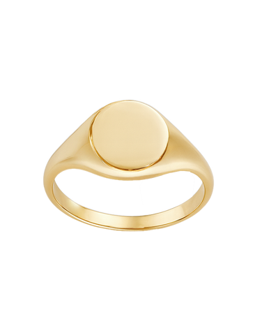 Gold Ring - 10ct Yellow Gold Ladies Round Signet Ring - 790422