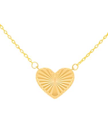 Gold Chain - 10ct Yellow Gold 43.2cm Heart Necklet - 790426