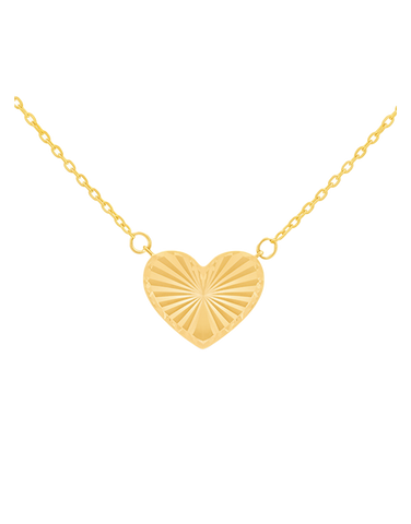 Gold Chain - 10ct Yellow Gold 43.2cm Heart Necklet - 790426
