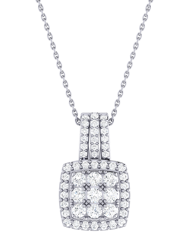 Diamond Pendant - 14ct White Gold Diamond Pendant Brilliant Cut Diamond - 790598