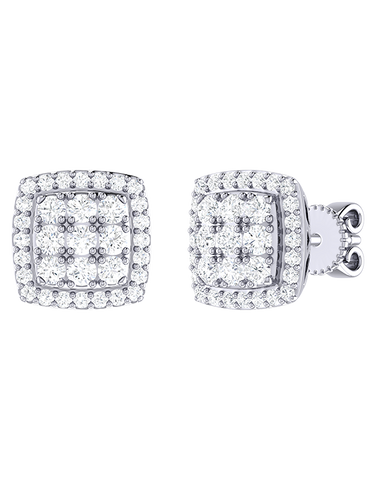 Diamond Earrings - 14ct White Gold Diamond Stud Earrings - 790599
