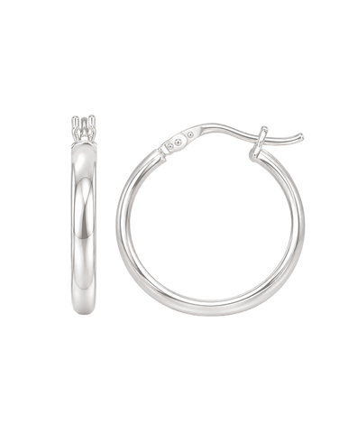 Sterling Silver Jewellery - Sterling Silver Half Round Hoop Earrings - 791258