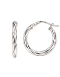 Sterling Silver Jewellery - Sterling Silver Twist Hoop Earrings - 791265