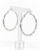 Sterling Silver Jewellery - Sterling Silver Twist Hoop Earrings - 791265