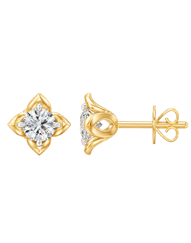 Diamond Earrings - 10ct Yellow Gold Diamond Set Earrings - 791407