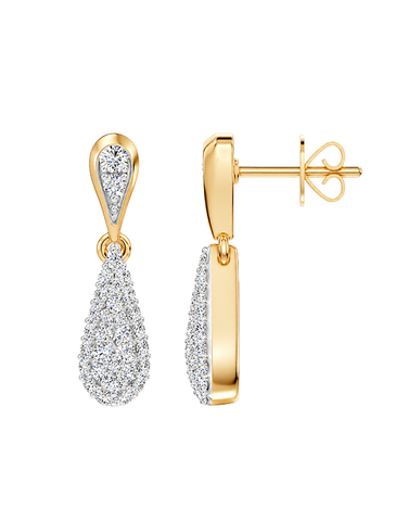 Diamond Earrings - 10ct Yellow Gold Diamond Set Teardrop Earrings - 791414