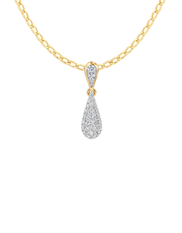 Diamond Pendant - 10ct Yellow Gold Diamond Set Teardrop Pendant - 791415