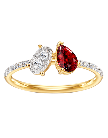 Ruby Ring - 10ct Yellow Gold Natural Ruby & Diamond Ring - 791420