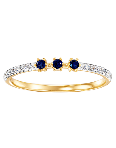 Sapphire Ring - 10ct Yellow Gold Natural Blue Sapphire & Diamond Ring - 791424