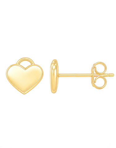 Gold Earrings - 10ct Yellow Polished Heart Stud Earrings - 791434