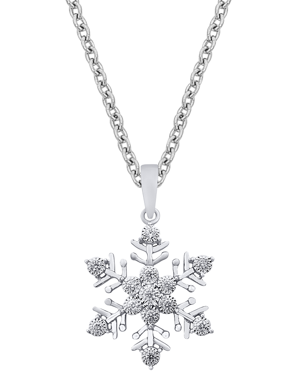 White gold snowflake necklace deals