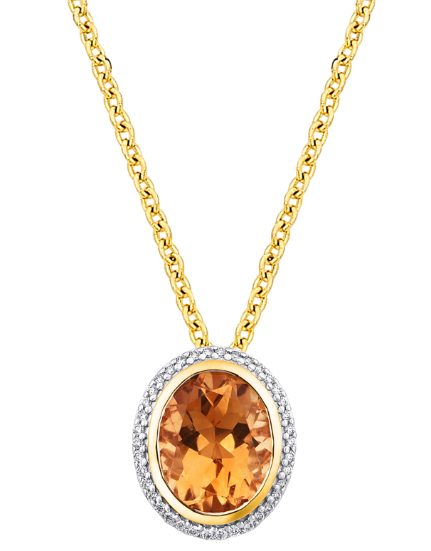 Citrine Pendant 10ct Yellow Gold Citrine Diamond Slider Pendant 784064