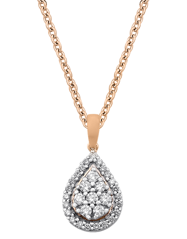 Diamond Pendant - 10ct White Gold Diamond Set Pear Shape Pendant - 784063