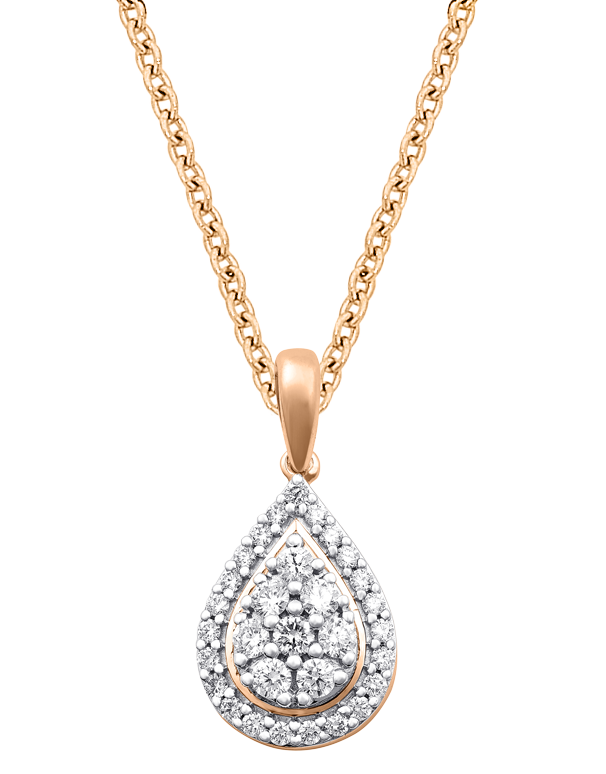 Diamond Pendant 14ct Yellow Gold Diamond Set Pear Shape Pendant 785005