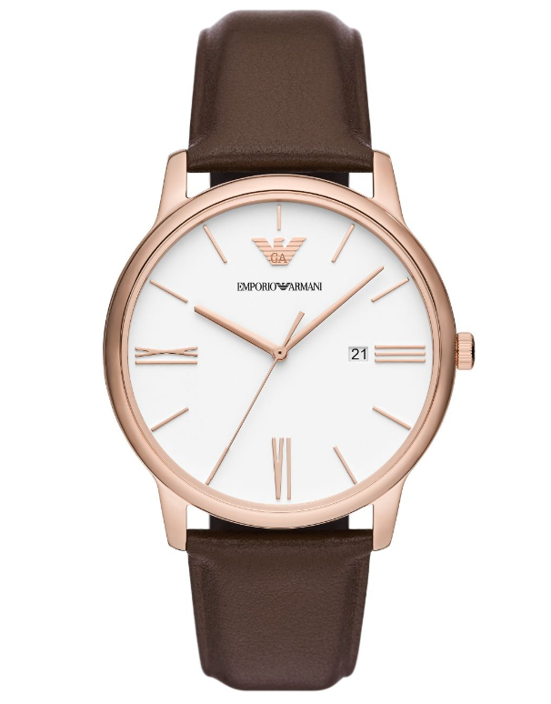 Emporio Armani - Three-Hand Date Brown Leather Watch - AR11572 - 787759