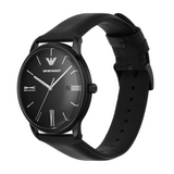 Emporio Armani - Three-Hand Date Black Leather Watch - AR11573 - 787760