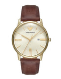 Emporio Armani - Three-Hand Date Brown Leather Watch - AR11610 - 788504